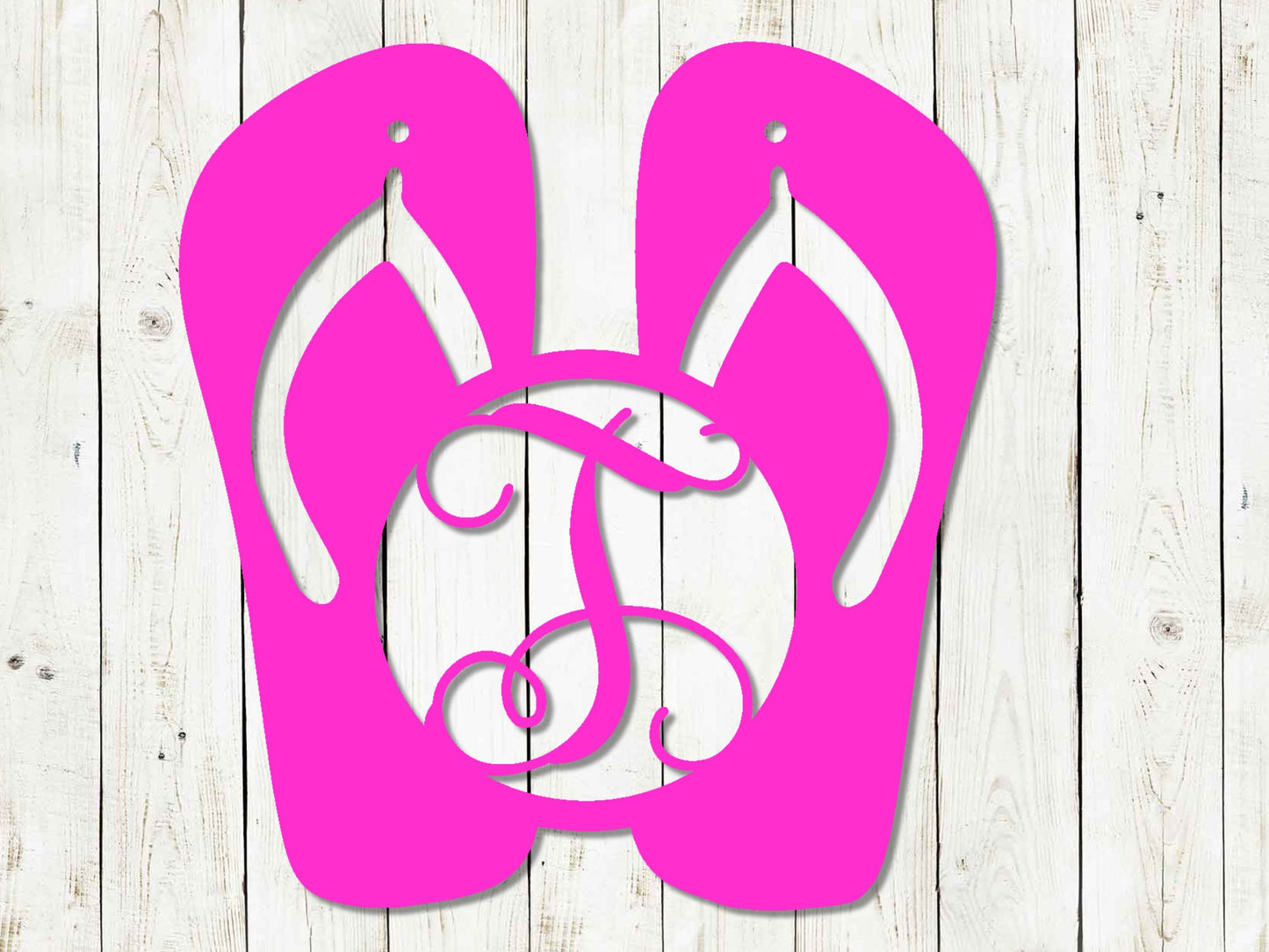 Flip Flops Monogram Metal Sign, Sandal Monogram, Metal Sign, Summer, Mothers Day Gift, Beach Sign, Beach House, Flip-Flops, Beach, Ocean