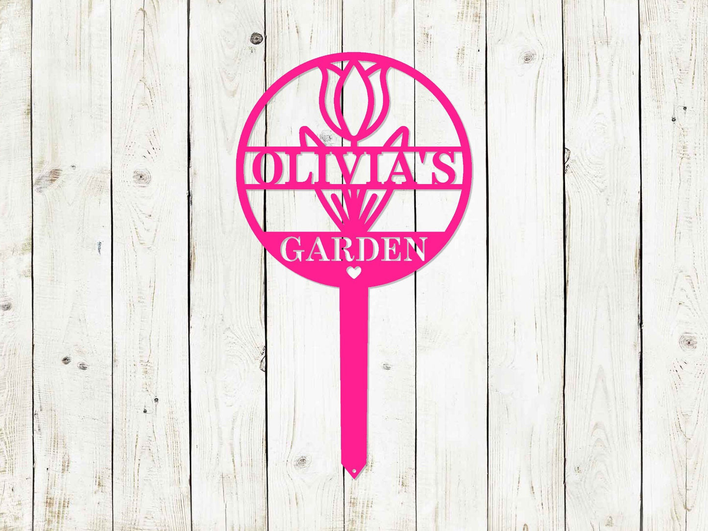 Custom Circle Tulip Garden Sign