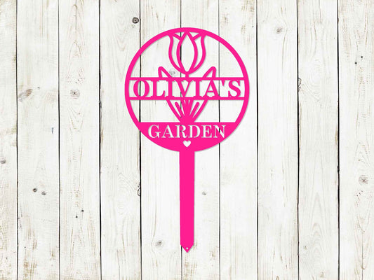 Custom Circle Tulip Garden Sign