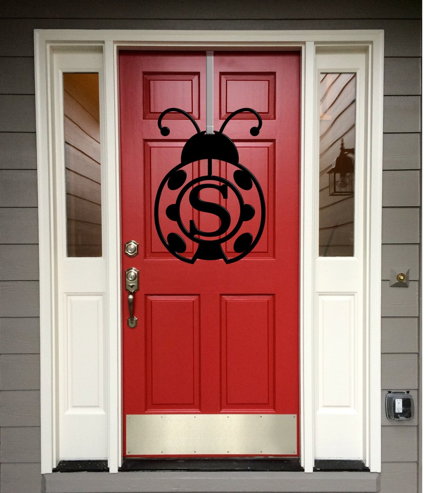 Lady Bug Monogram Door Hanger, Lady bug, Door Hanger, Metal Art, Metal Sign, Spring Door Hanger, Summer, Spring, Mothers Day Gift