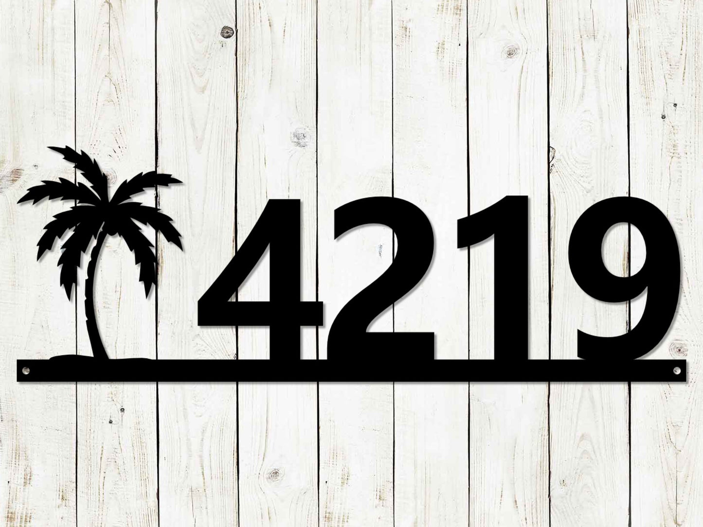 Palm Tree Custom Address Monogram Metal Sign, Address Plaque, Custom Address Sign, Address Sign, Beach House Number Sign, Metal House Number