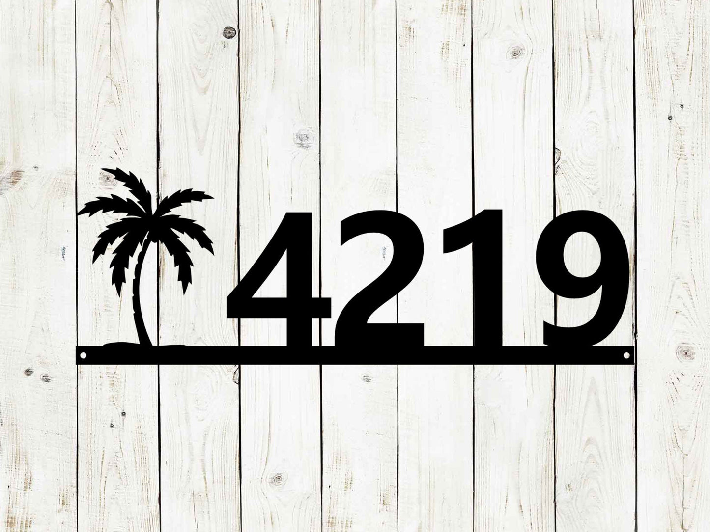 Palm Tree Custom Address Monogram Metal Sign, Address Plaque, Custom Address Sign, Address Sign, Beach House Number Sign, Metal House Number