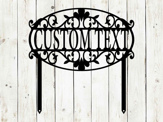 Custom Decorative Garden Sign, Address Sign