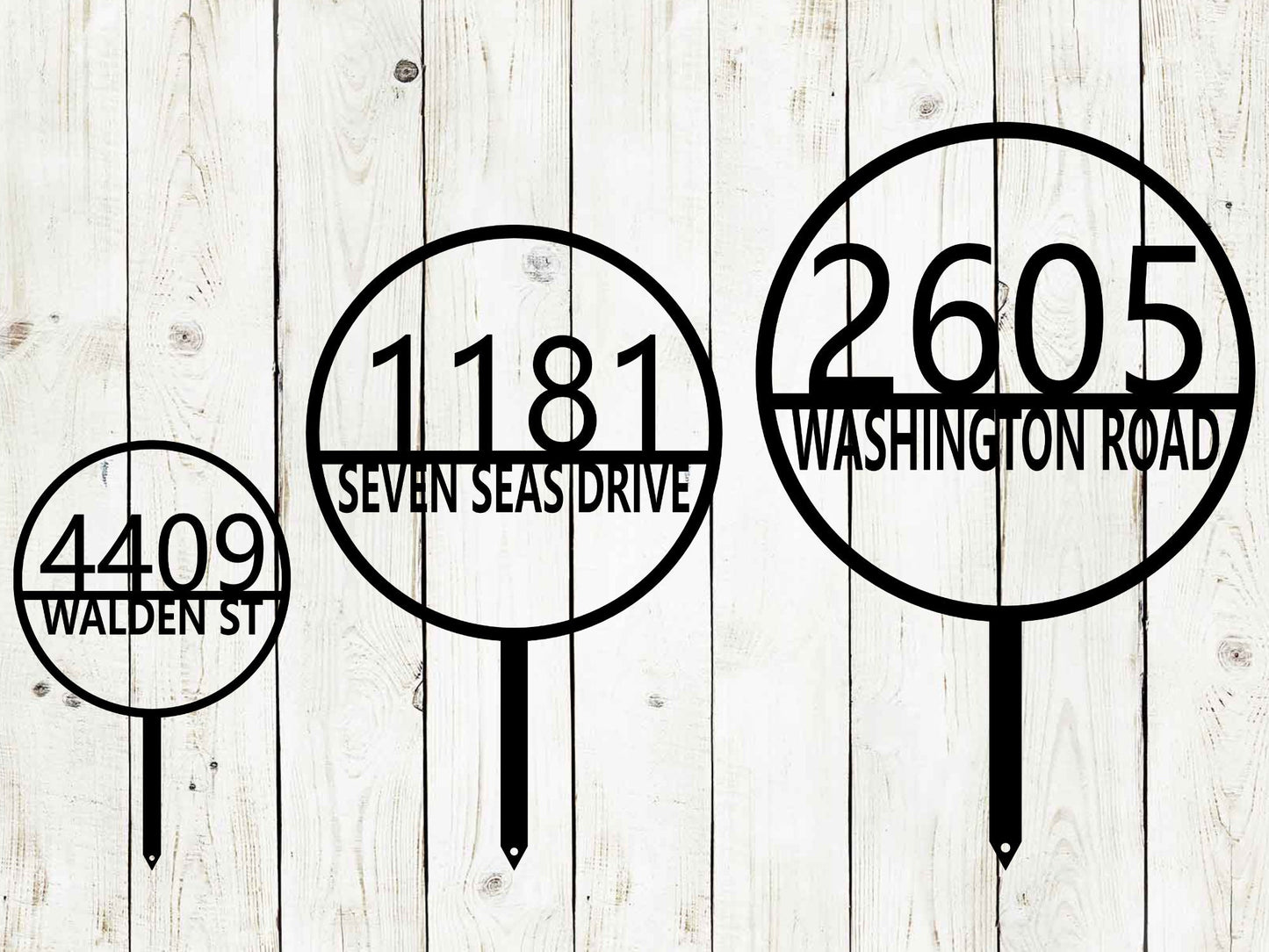 Circle Address Stake Monogram Metal Sign, Custom Address Sign, Address Sign, Family Name Sign, Wall Address Sign, Personalized Address Sign