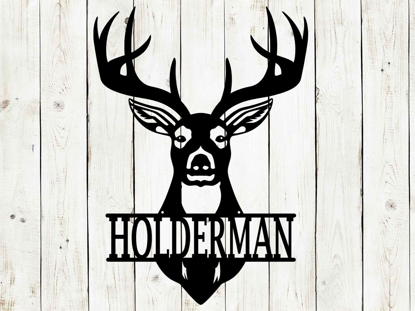 Deer Head Monogram Metal Sign, Hunting Sign, Kids Room Decor, Home Decor, Deer, Hunting, Metal Sign, Father’s day, Hunter wall decor