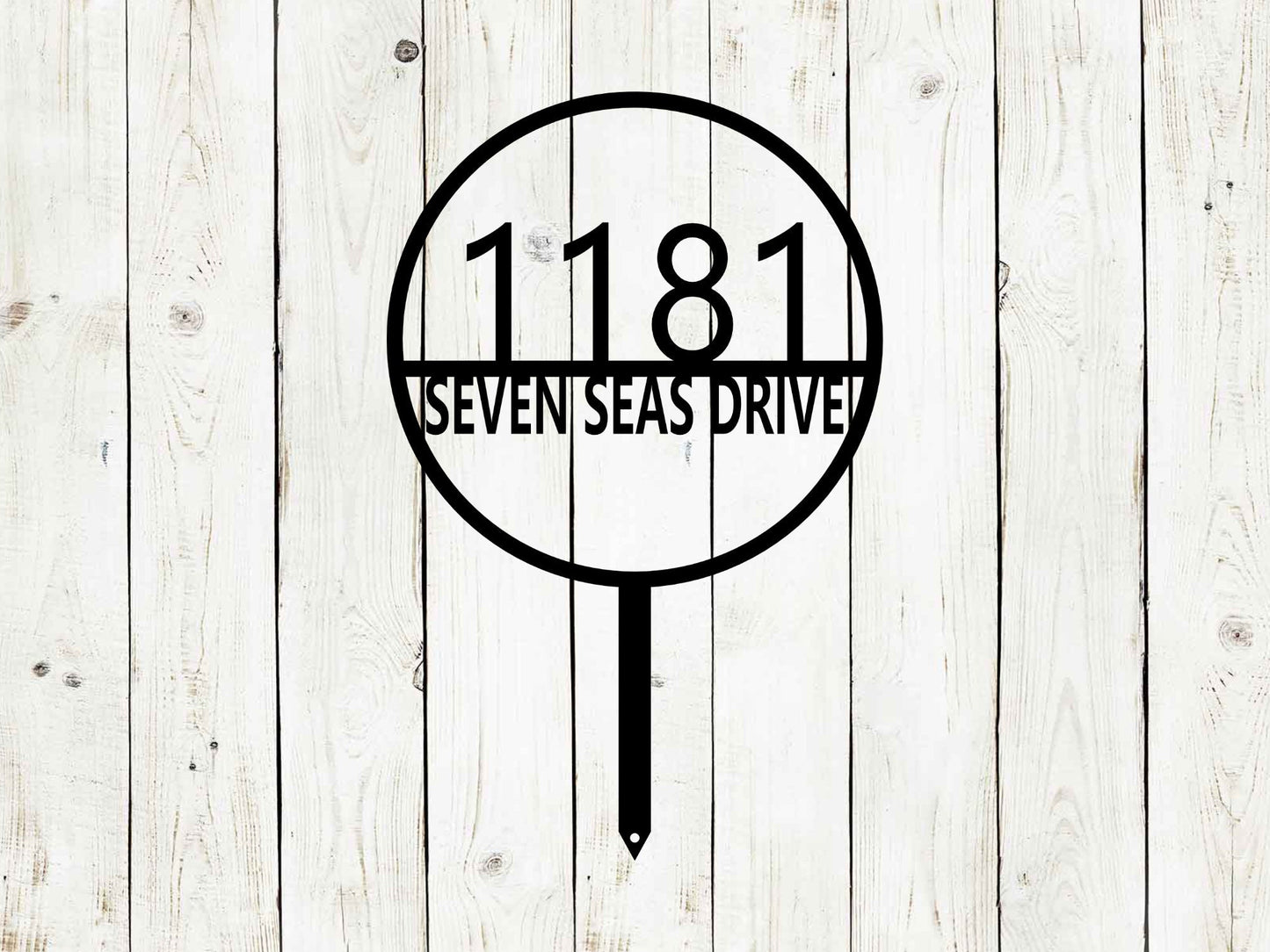 Circle Address Stake Monogram Metal Sign, Custom Address Sign, Address Sign, Family Name Sign, Wall Address Sign, Personalized Address Sign