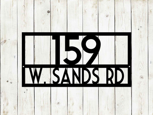 Rectangle Metal Address Sign, Custom Address Sign, Wall Mount Address Sign, Housewarming Gift, Metal Address Plaque, Monogram Address Sign