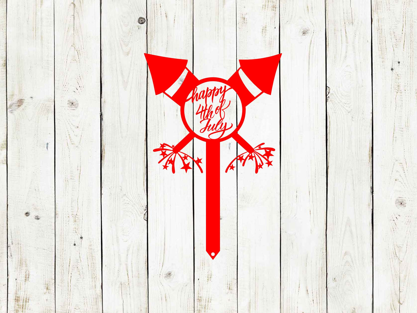 Happy 4th of July Yard Stake, 4th of July, Patriotic Yard Sign, USA, America, Fireworks, Fireworks Sign, Yard Sign, Metal Yard Sign