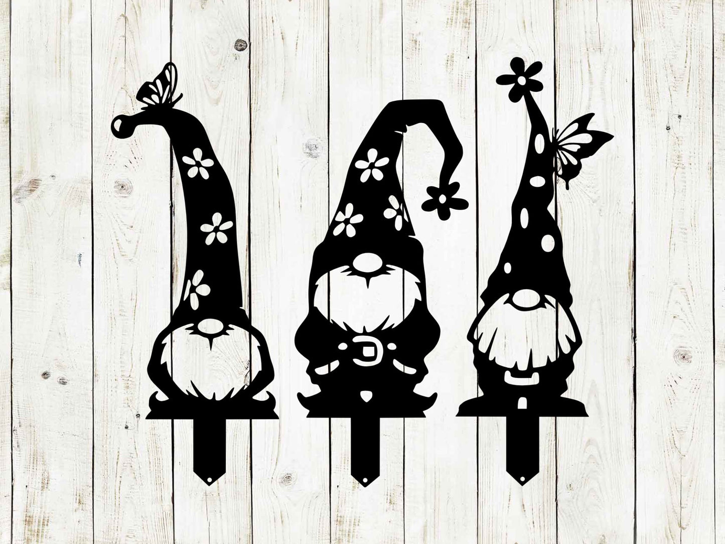 Garden Gnomes Stakes, Gnome Garden Metal Signs