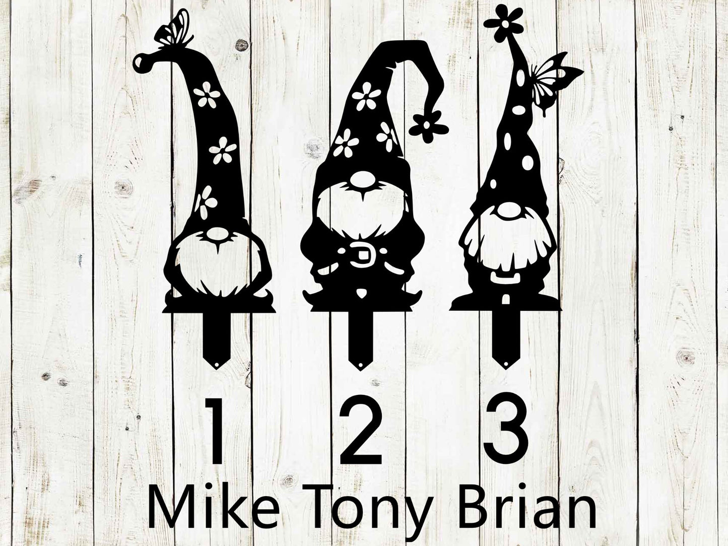 Garden Gnomes Stakes, Gnome Garden Metal Signs