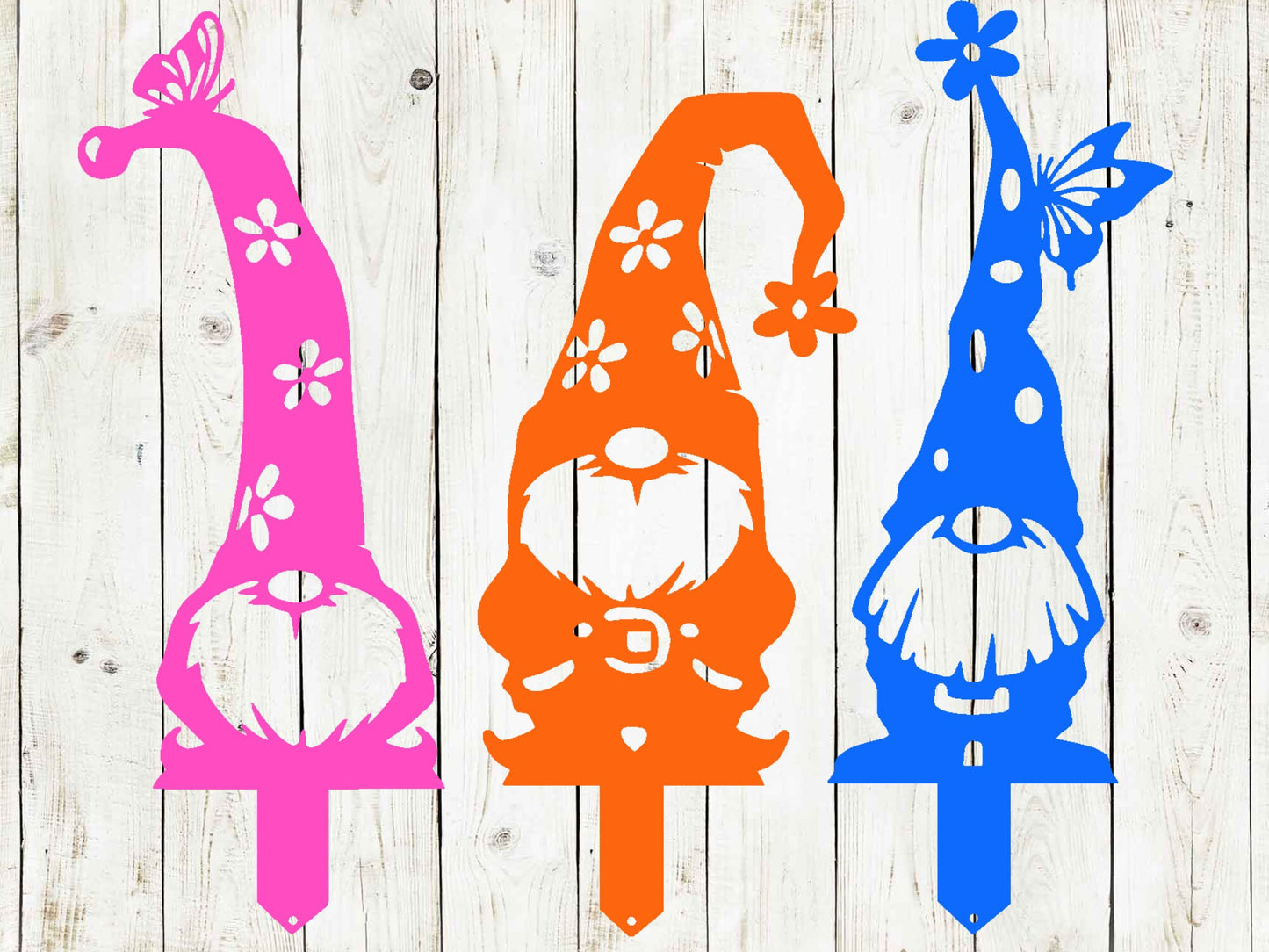 Garden Gnomes Stakes, Gnome Garden Metal Signs