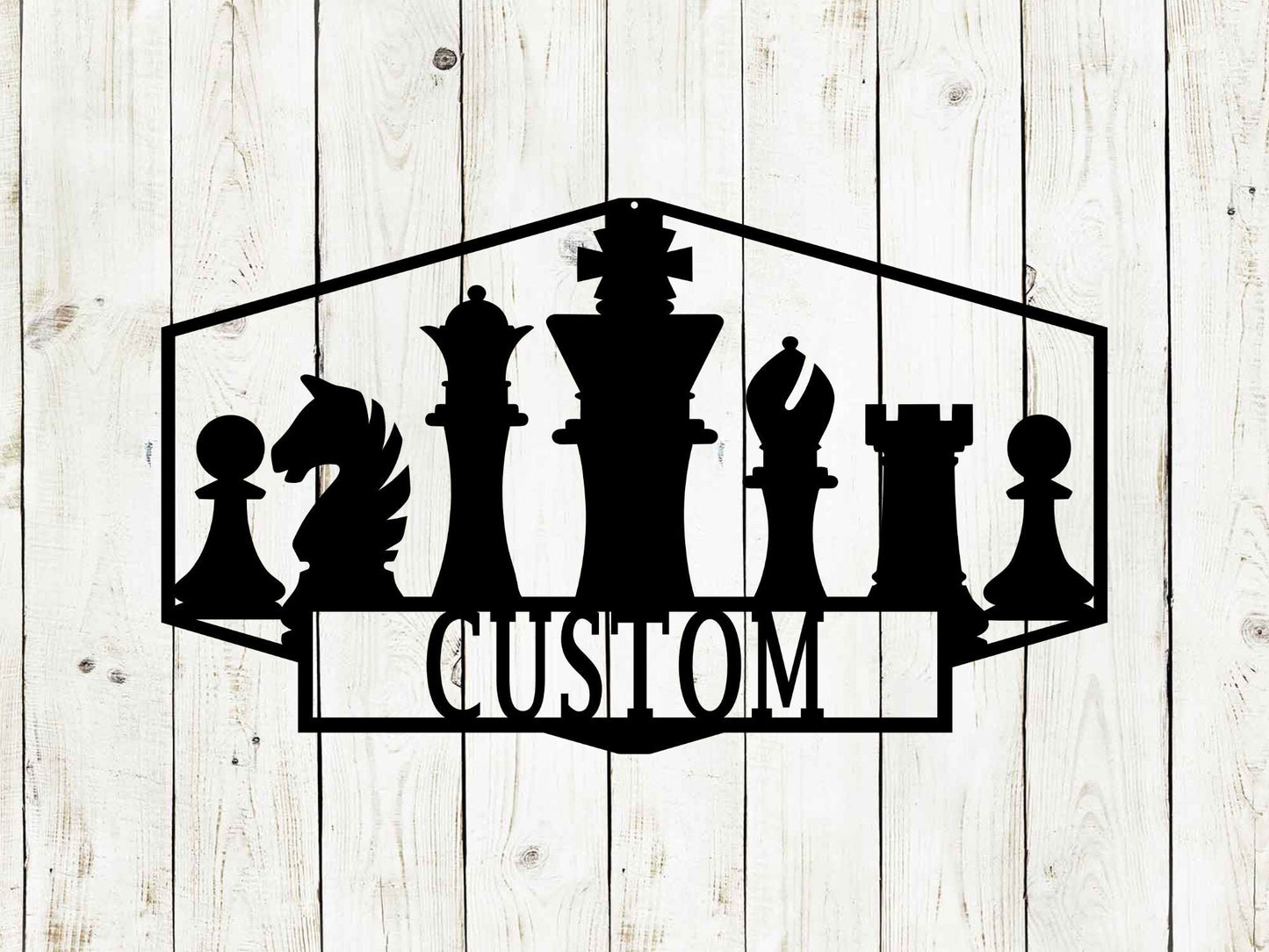 Chess Custom Name Metal Sign, Kids Room Decor, Chess Sign, Metal Chess Sign, Metal Sign, Game Room, Chess Club, Chess Game