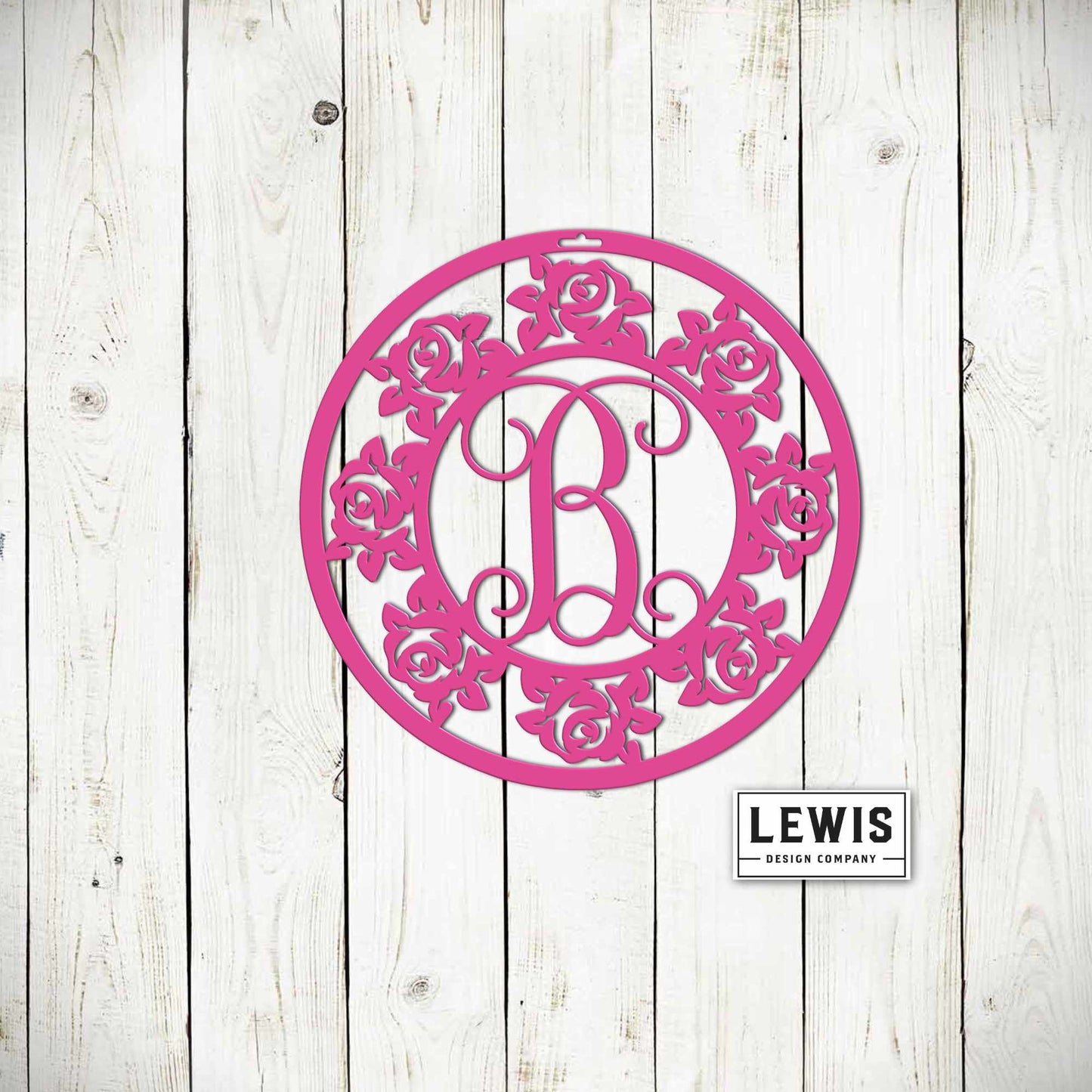 Rose Monogram Custom Metal Wreath, Monogram Front Door Hanger, Monogram Door Hanger, Door Wreath, Porch, Metal Door Hanger