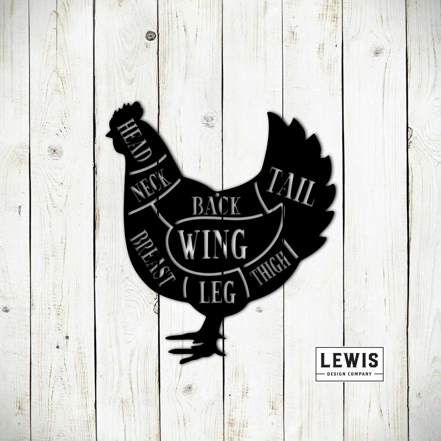 Chicken BBQ Metal Sign, Cuts of Meat Chicken Sign, Smoker, Grill, Grilling, BBQ, Barbeque, Ranch, Farm, Fried Chicken