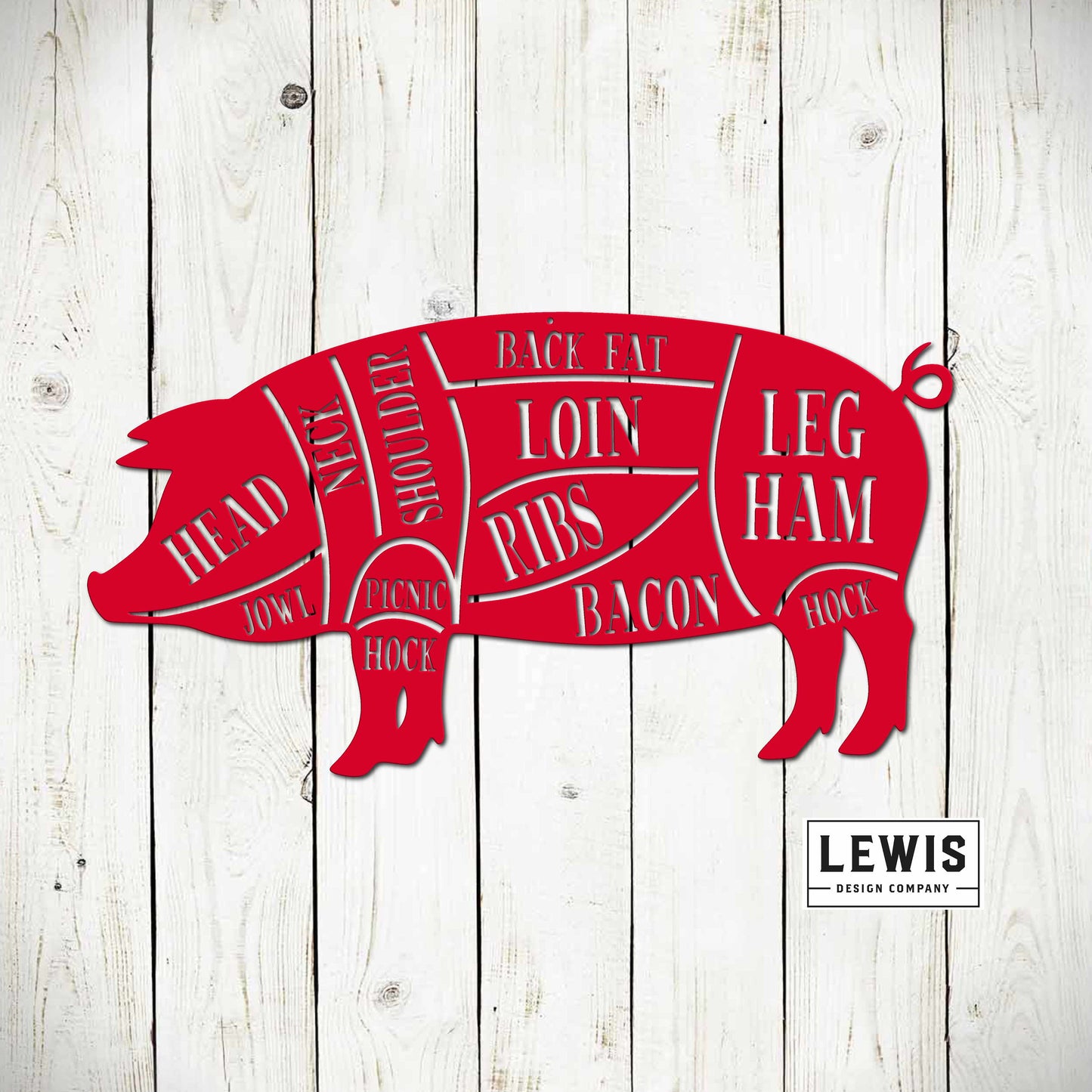 Pig Pork BBQ Metal Sign, Cuts of Meat Pig Sign, Smoker, Grilling, BBQ, Barbeque