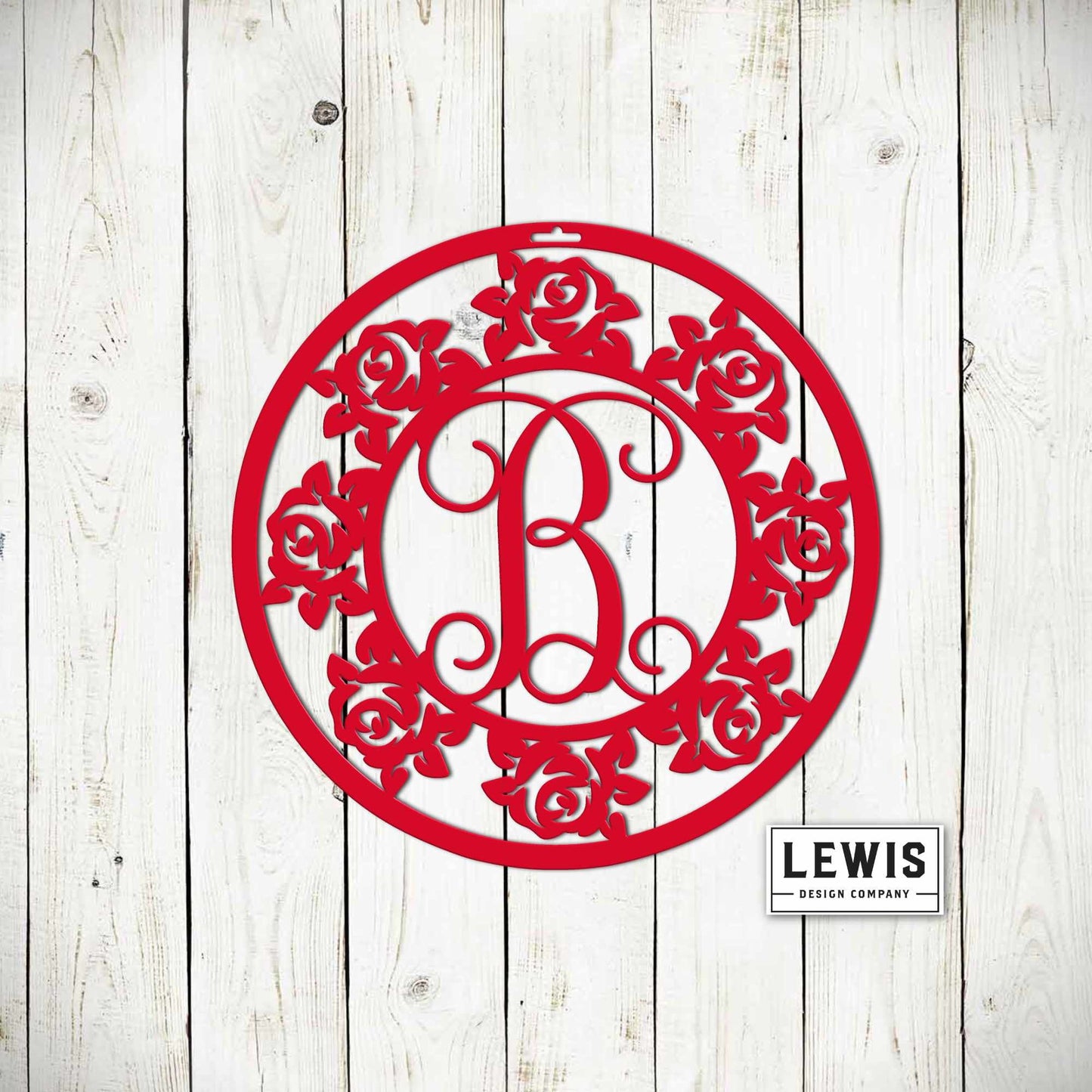 Rose Monogram Custom Metal Wreath, Monogram Front Door Hanger, Monogram Door Hanger, Door Wreath, Porch, Metal Door Hanger
