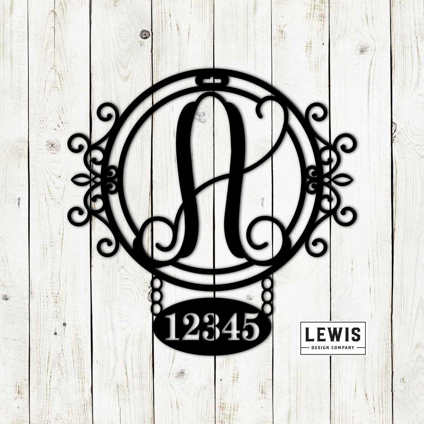 Monogram Custom Metal Wreath with Address, Monogram Front Door Hanger, Monogram Door Hanger, Door Wreath, Porch, Metal Door Hanger