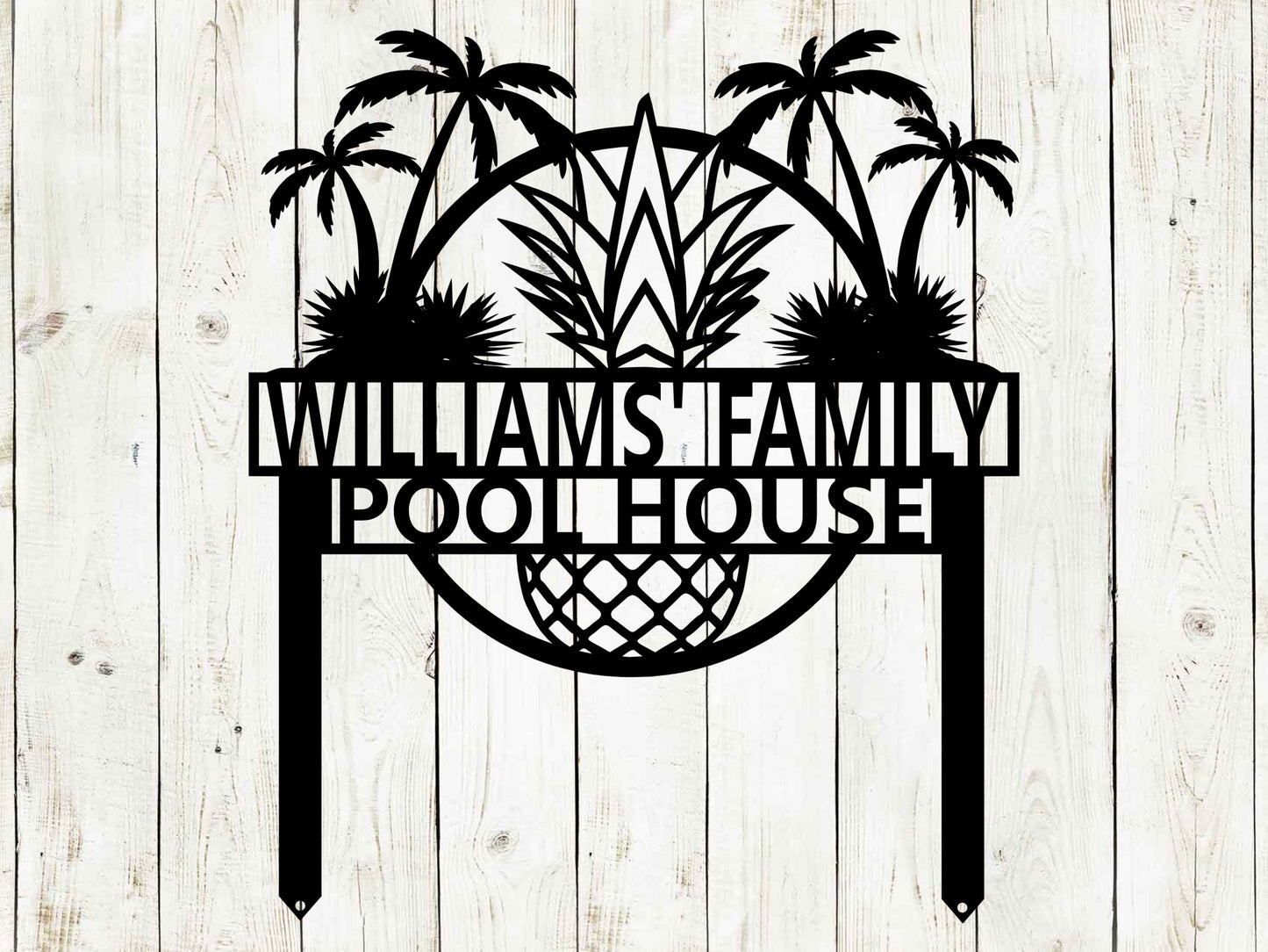 Custom Tropical Garden Sign, Garden Sign, Beach House, Garden Stake, Custom Beach Sign, Metal Yard Art, Outdoor Sign, Beach House Sign