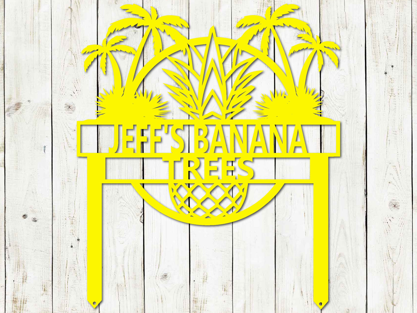 Custom Tropical Garden Sign, Garden Sign, Beach House, Garden Stake, Custom Beach Sign, Metal Yard Art, Outdoor Sign, Beach House Sign