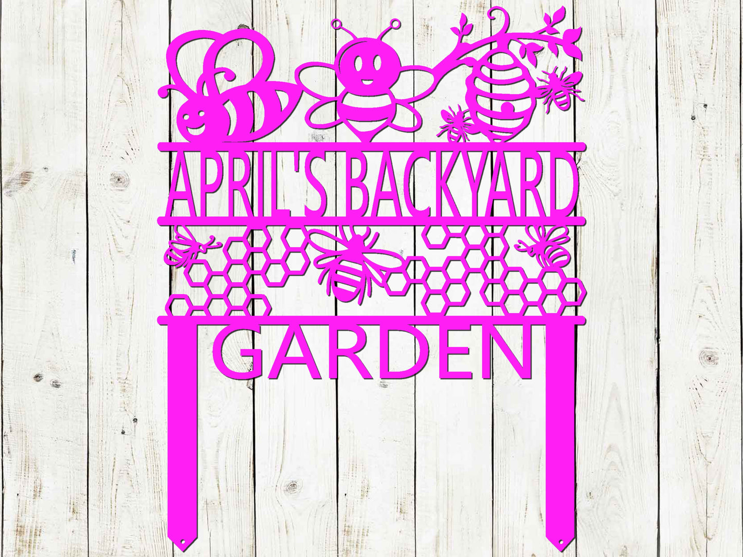 Custom Honey Bee Garden Sign, Personalized Garden Sign, Garden Stake, Honey Bee, Mother’s Day, Metal Garden Sign, Bee Farm, Father's Day