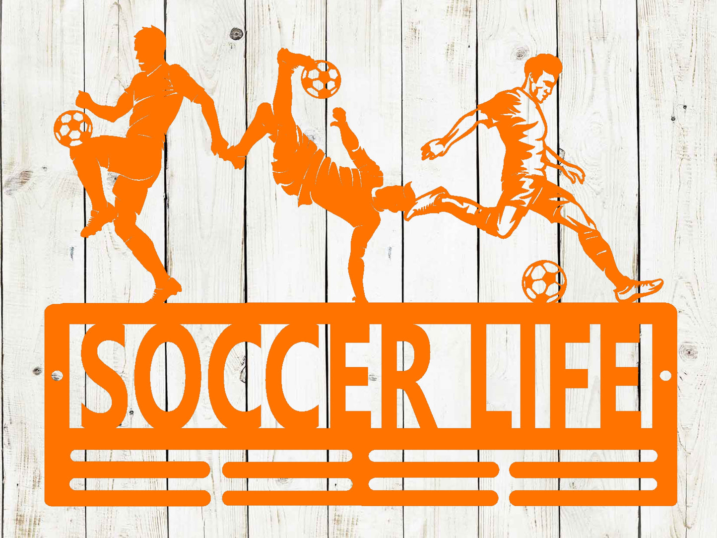 Soccer Medal Hanger Custom Name Metal Sign, Soccer Award Display, Personalized Soccer Medal Display, Soccer Medal Holder