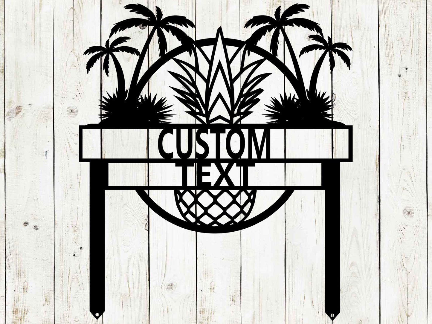 Custom Tropical Garden Sign, Garden Sign, Beach House, Garden Stake, Custom Beach Sign, Metal Yard Art, Outdoor Sign, Beach House Sign