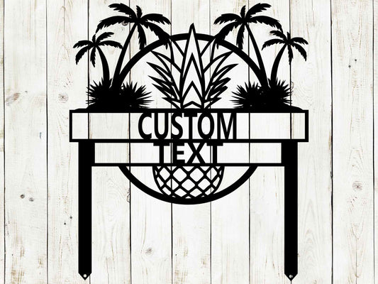 Custom Tropical Garden Sign, Beach House Sign