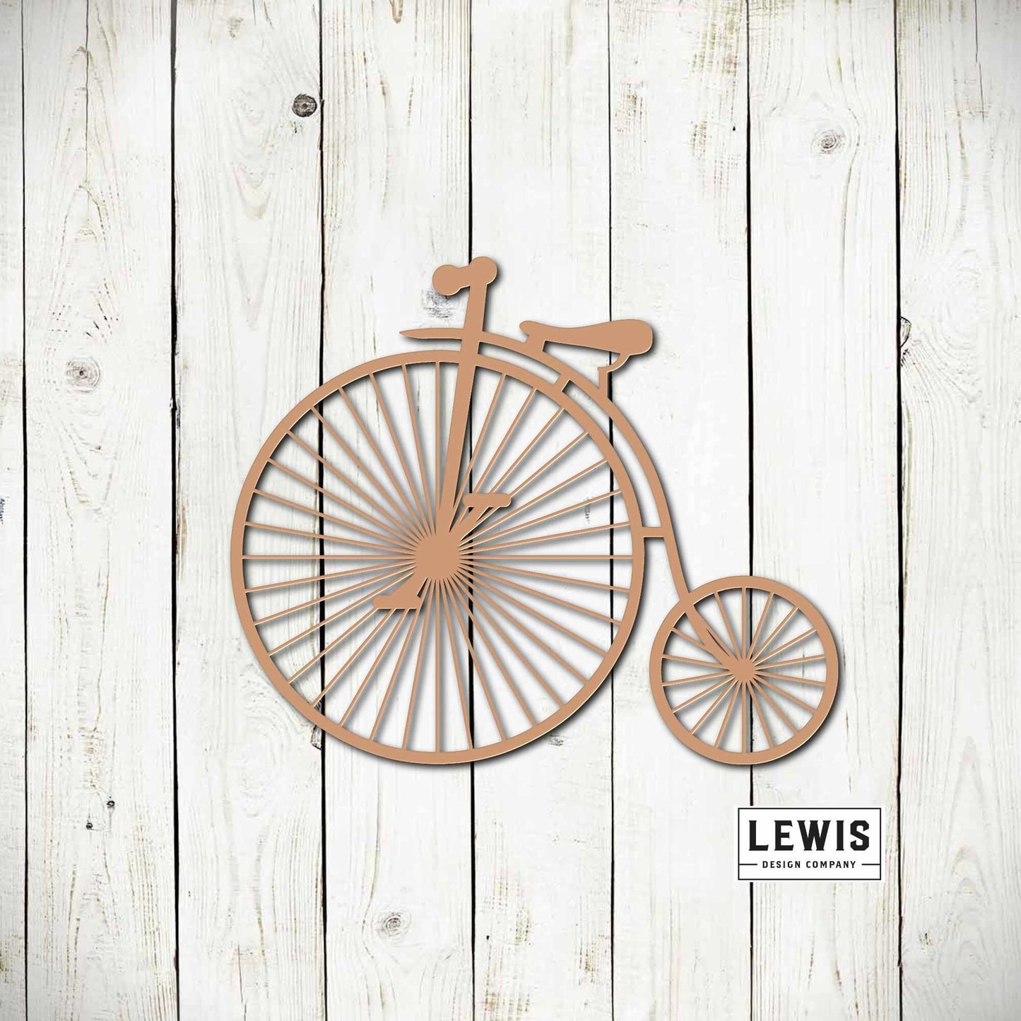 High Wheel Bicycle Metal Wall Decoration, Metal Powder Coated High Wheel Bike Sign