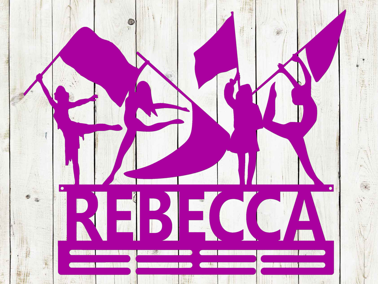 Color Guard Medal Hanger Custom Monogram Name Metal Sign, Personalized Color Gaurd Medal Holder Monogram, Flag Corps Medal Display