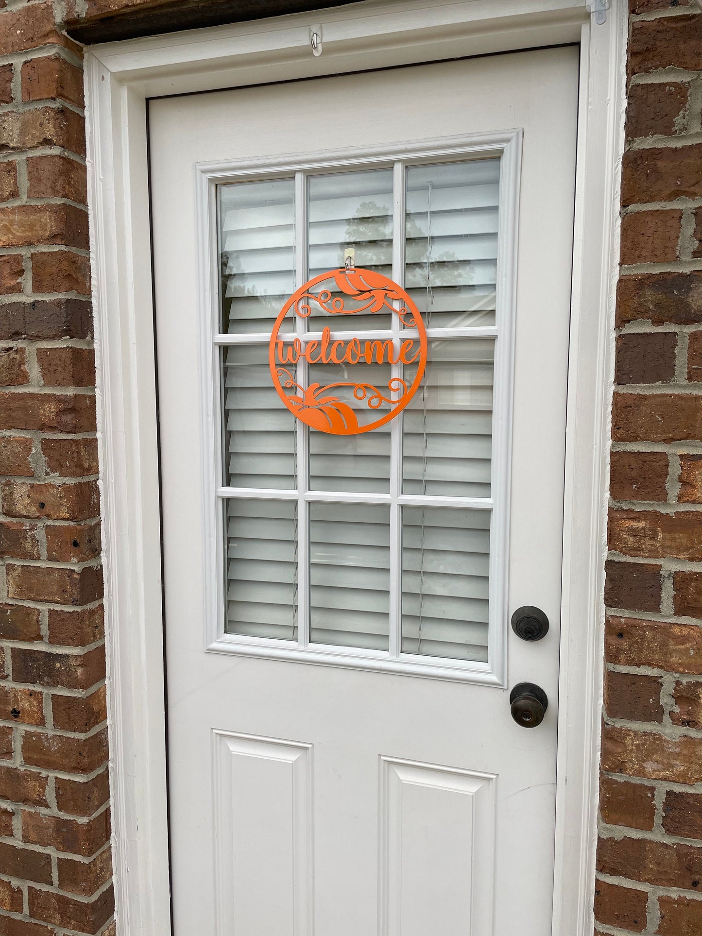 Fall Welcome Metal Door Hanger, Fall Door Hanger, Pumpkin Decor, Fall Decor, Fall Wreath, Halloween Sign, Metal Art