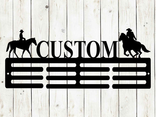 Cowboy Custom Name Medal Hanger Monogram