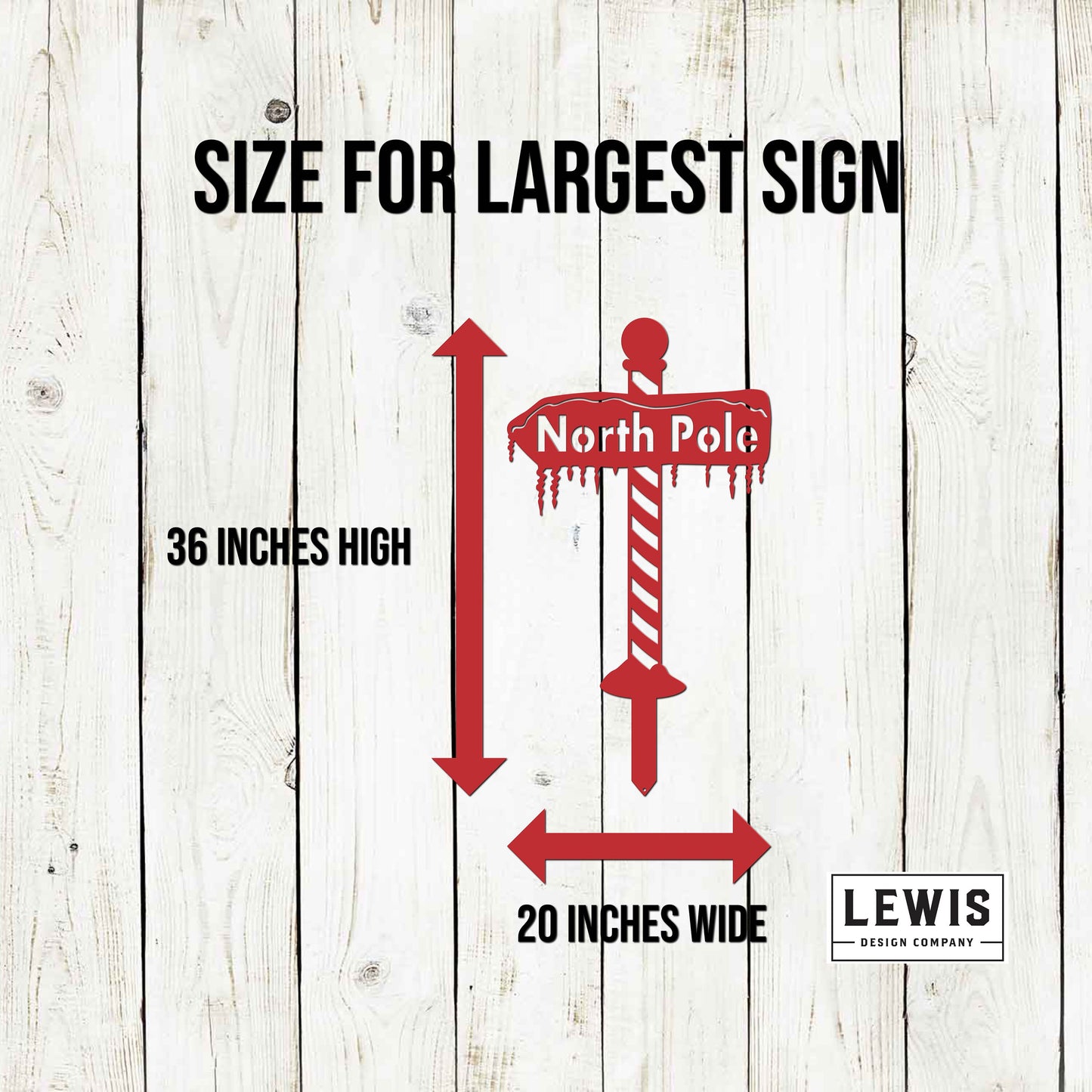 North Pole Metal Christmas Yard Stake, Christmas Yard Decoration, Holiday North Pole Display Sign, Metal Powder Coated Christmas Decoration