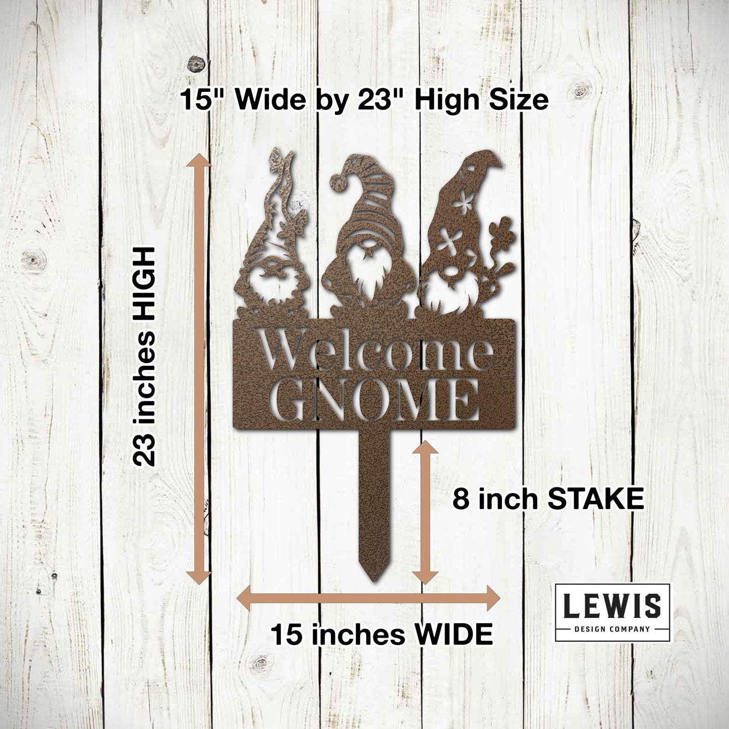 Welcome Gnome Metal Stake Sign