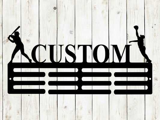 Baseball Custom Name Medal Hanger Monogram