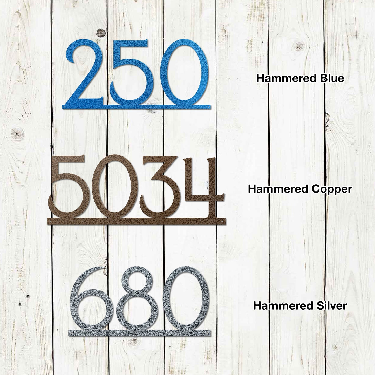 Horizontal Address Plaque, Custom Metal Powder Coated Address Sign