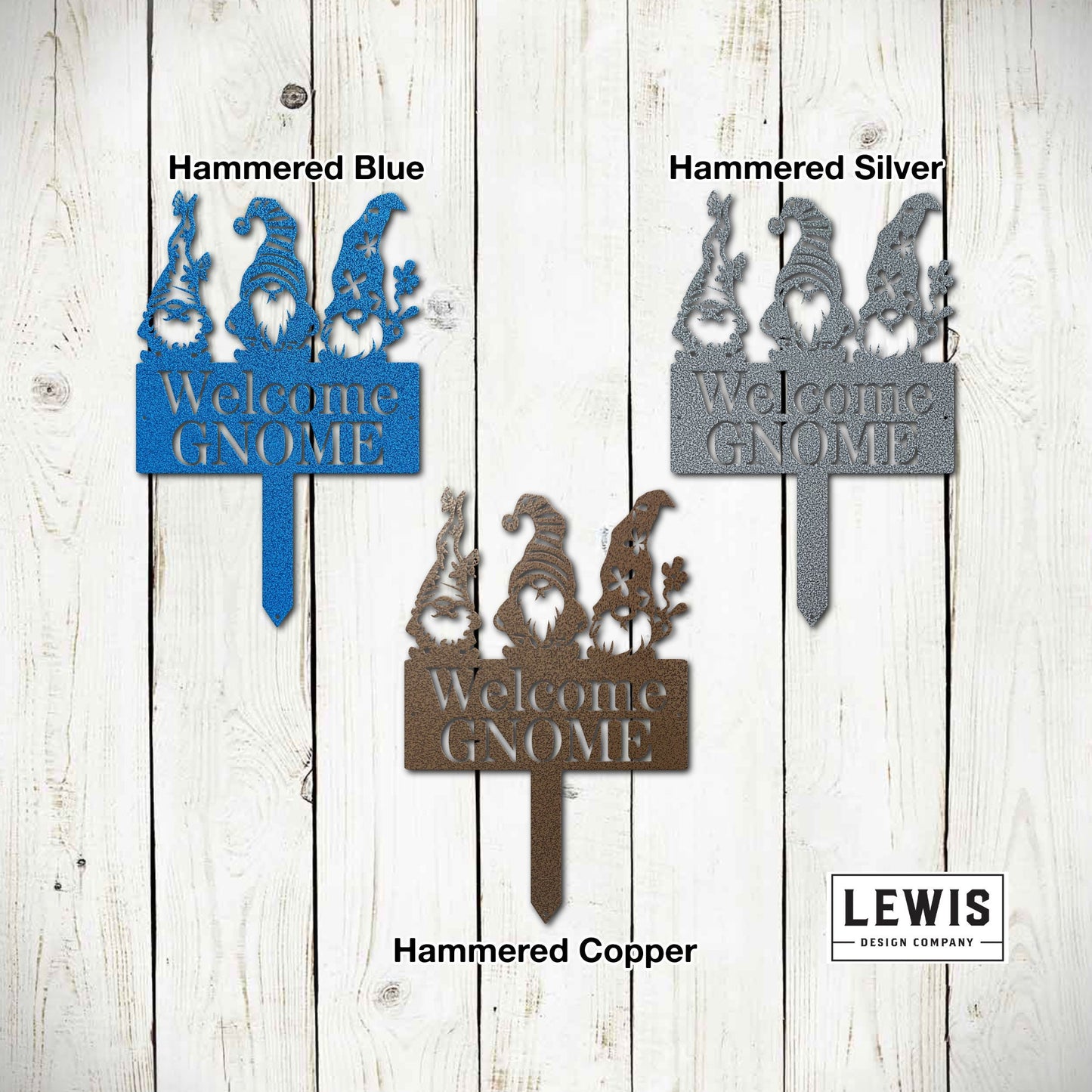Welcome Gnome Metal Stake Sign