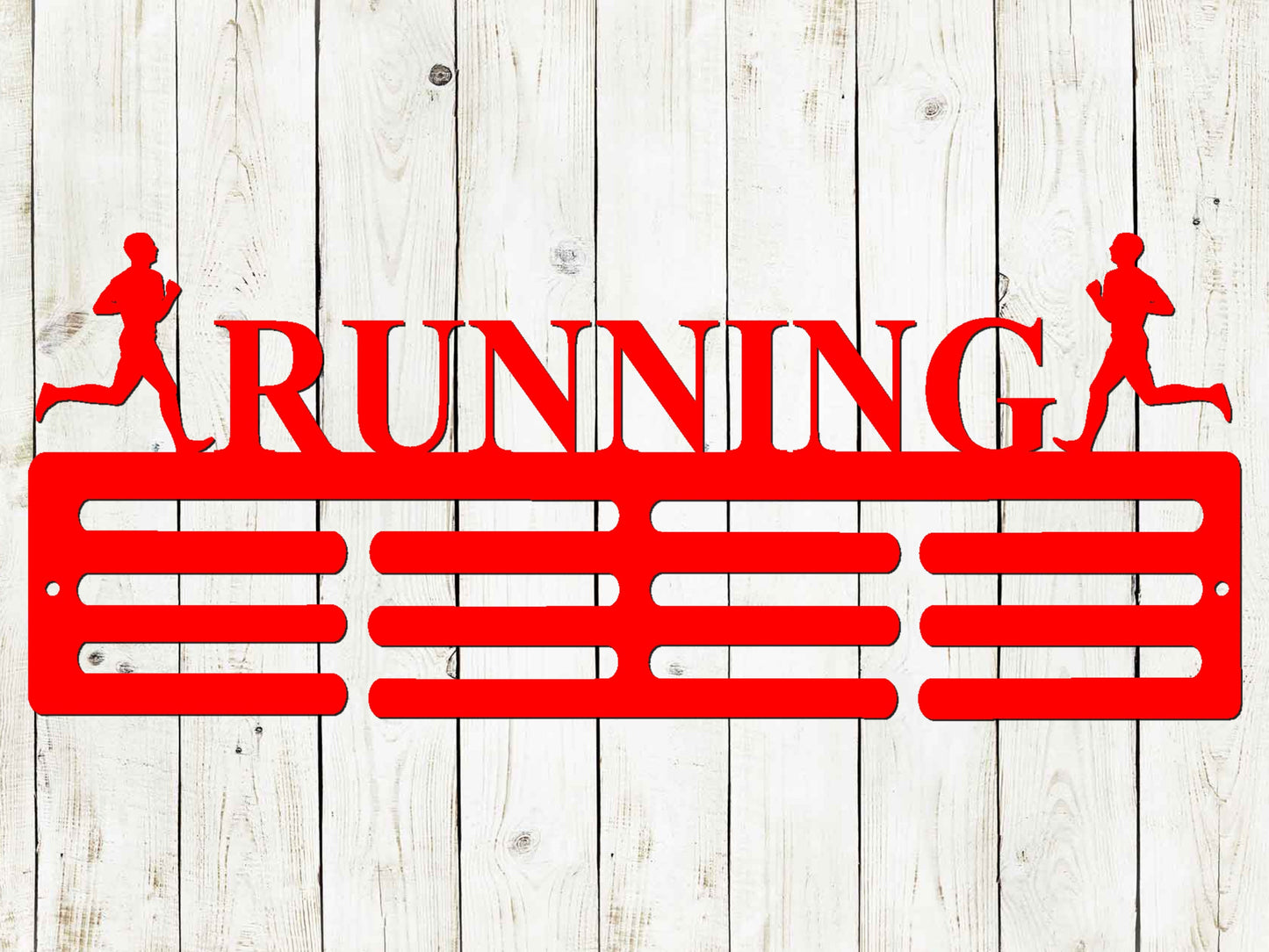 Running Custom Name Medal Hanger Monogram - 12 Rungs for medals & Ribbons, Medal Display, Sports Medals, Kids Room Sports Decor, Male Runner