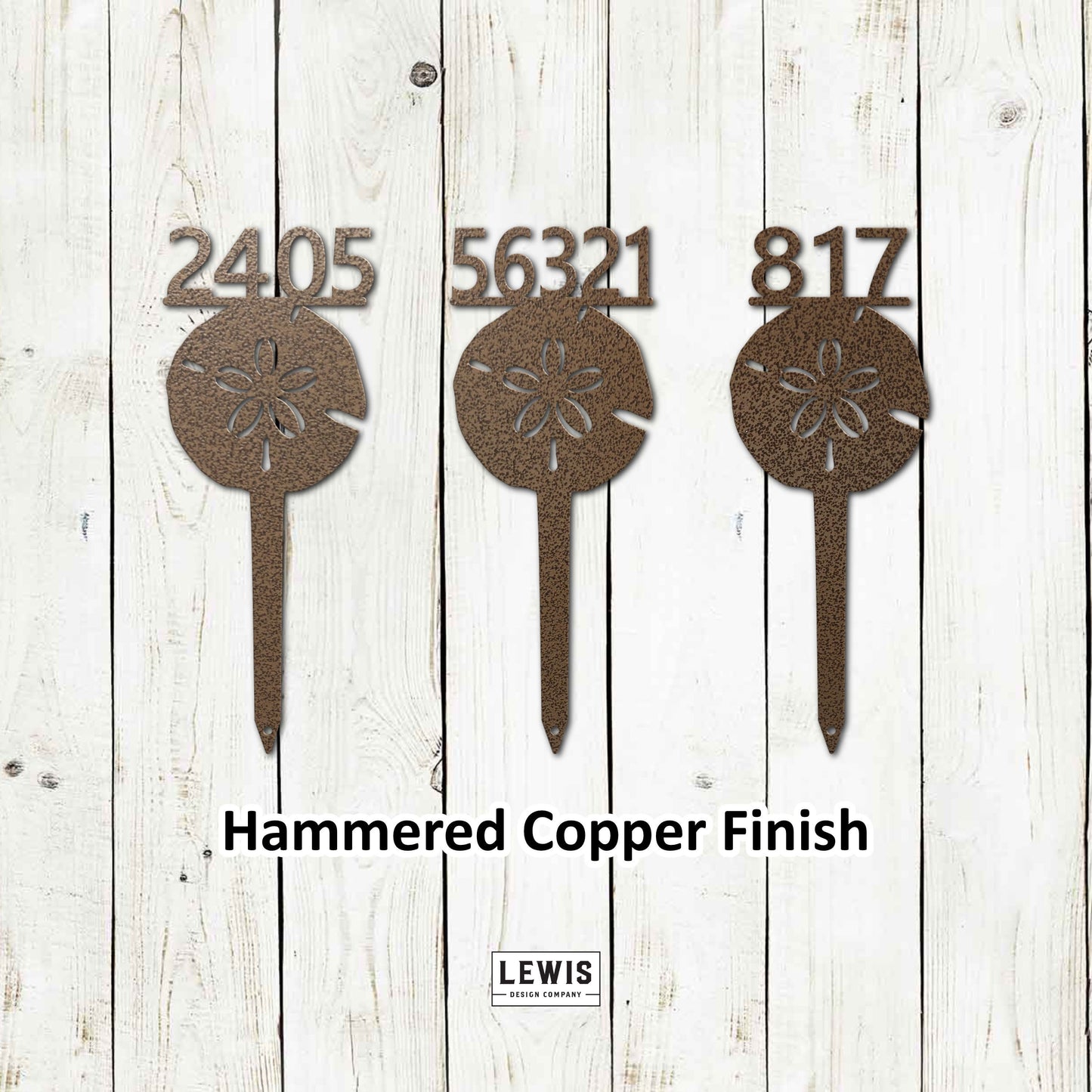 Sand Dollar Custom Address Metal Sign, Metal Address Stake, Custom Beach Address Sign