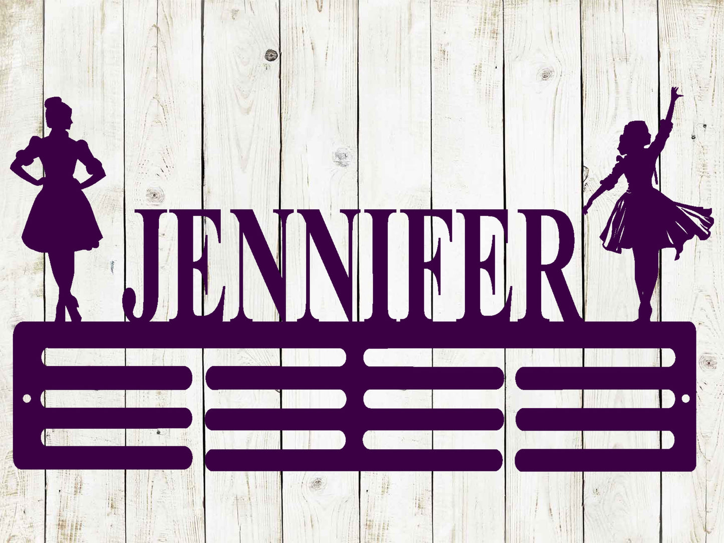 Scottish Dance Custom Name Medal Hanger Monogram - 12 Rungs for medals & Ribbons, Medal Display, Dance Medals, Irish Dance