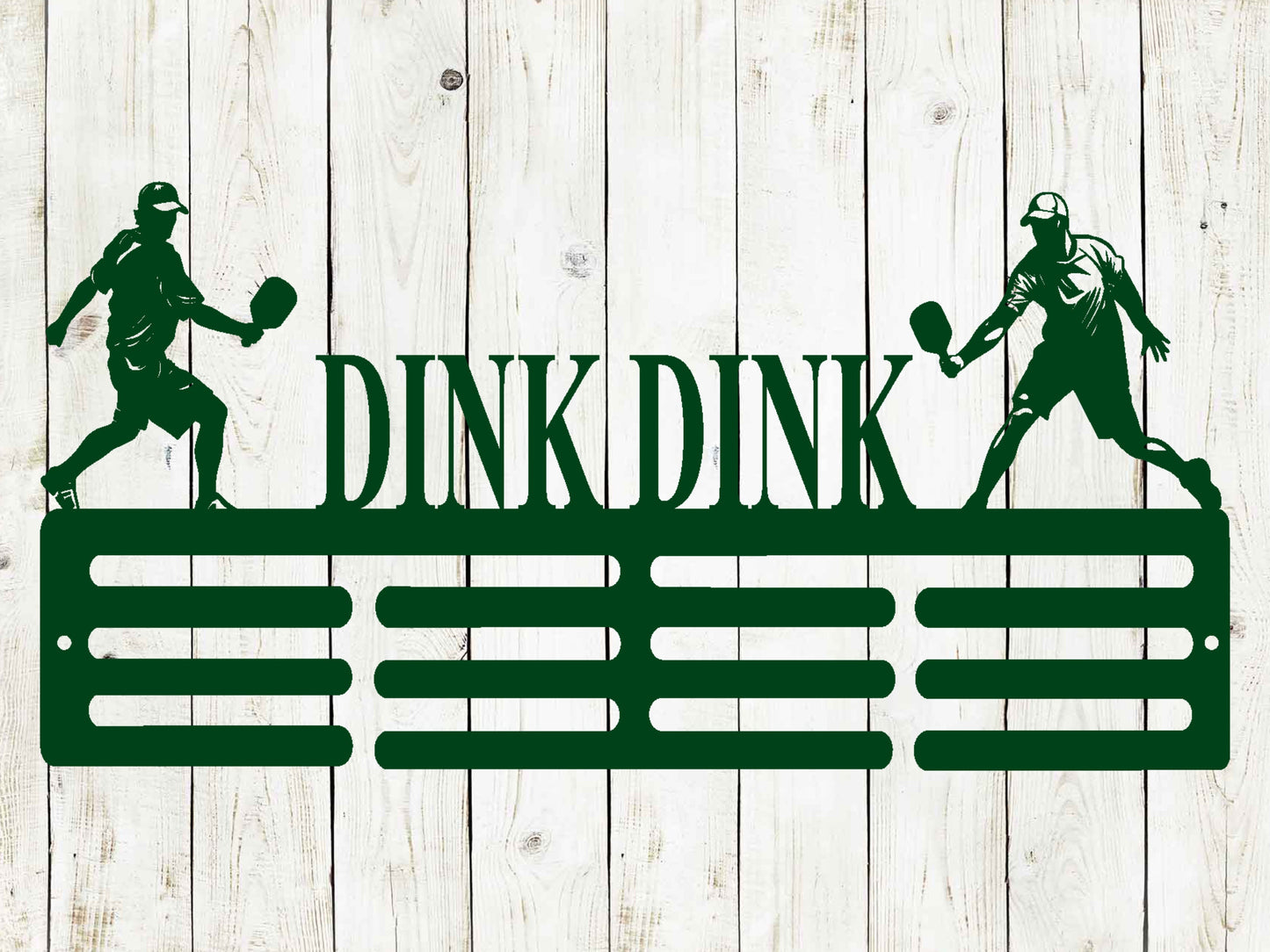 Pickleball Male Custom Name Medal Hanger Monogram - 12 Rungs for medals & Ribbons, Medal Display, Kids Room Sports Decor, Pickleball Medals
