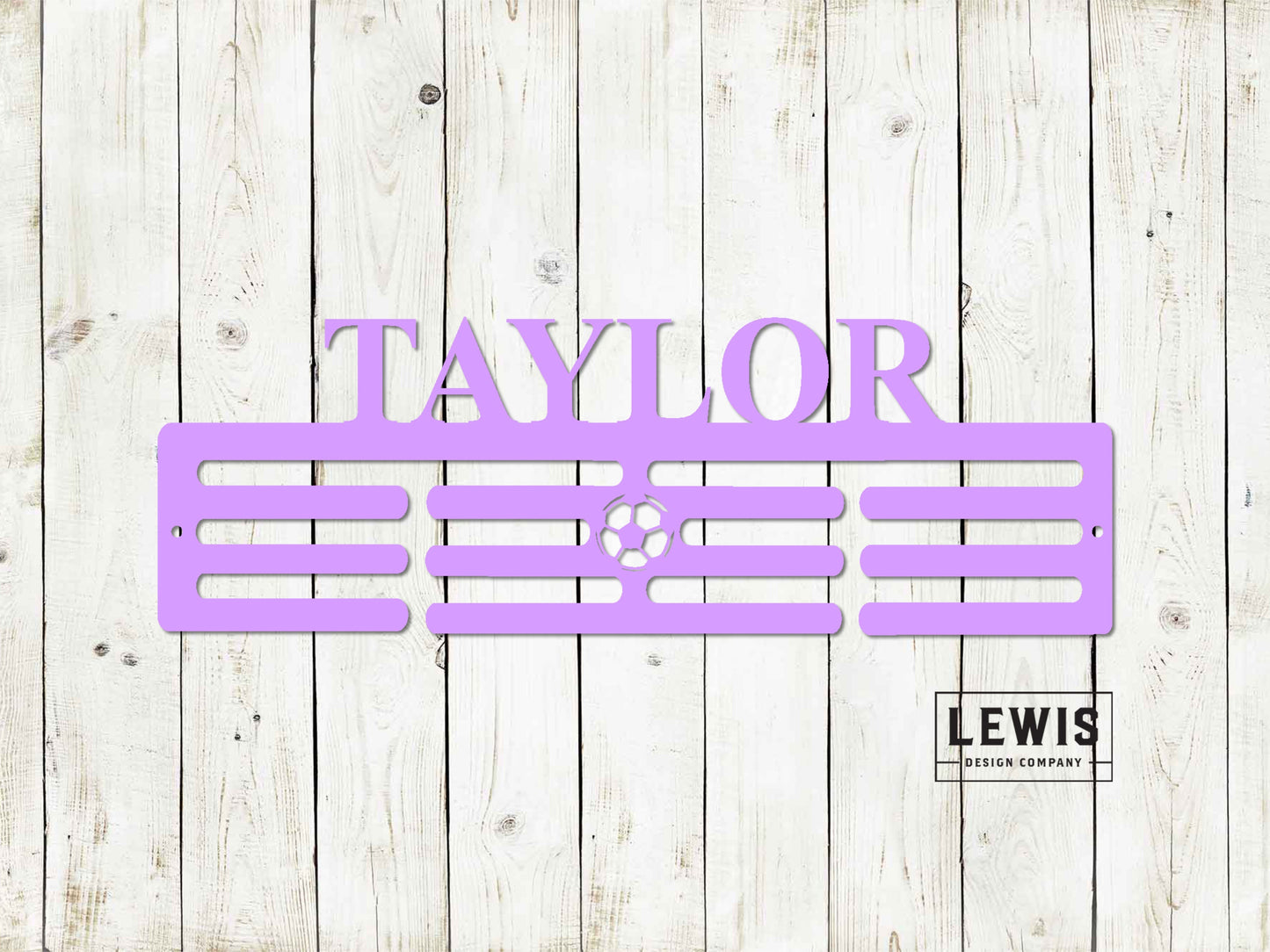 Soccer Custom Name Medal Hanger - Medal Display, Sports Medals, Kids Room Sports Décor, Soccer, Soccer Player Gift, Athletic Awards