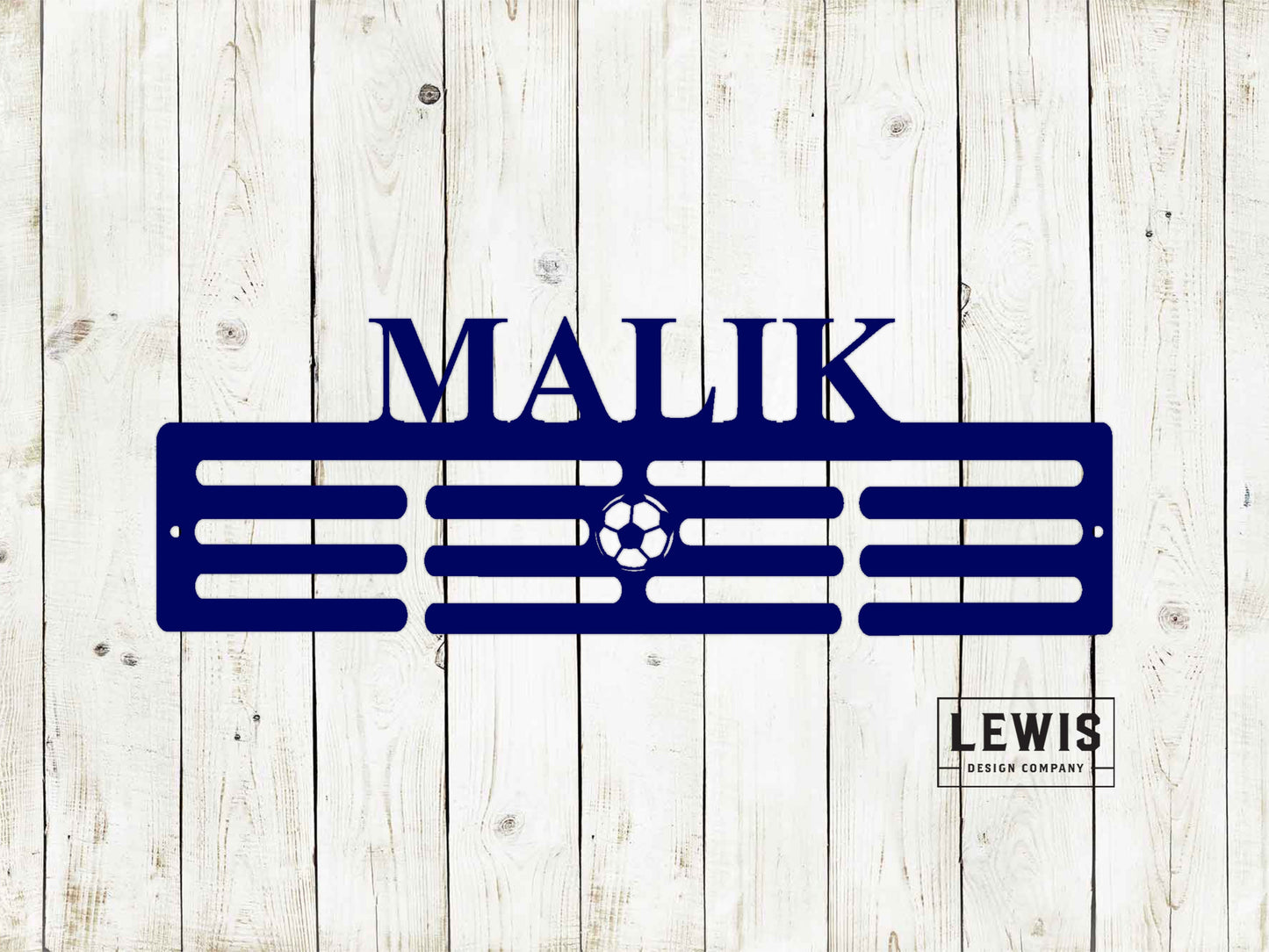 Soccer Custom Name Medal Hanger - Medal Display, Sports Medals, Kids Room Sports Décor, Soccer, Soccer Player Gift, Athletic Awards