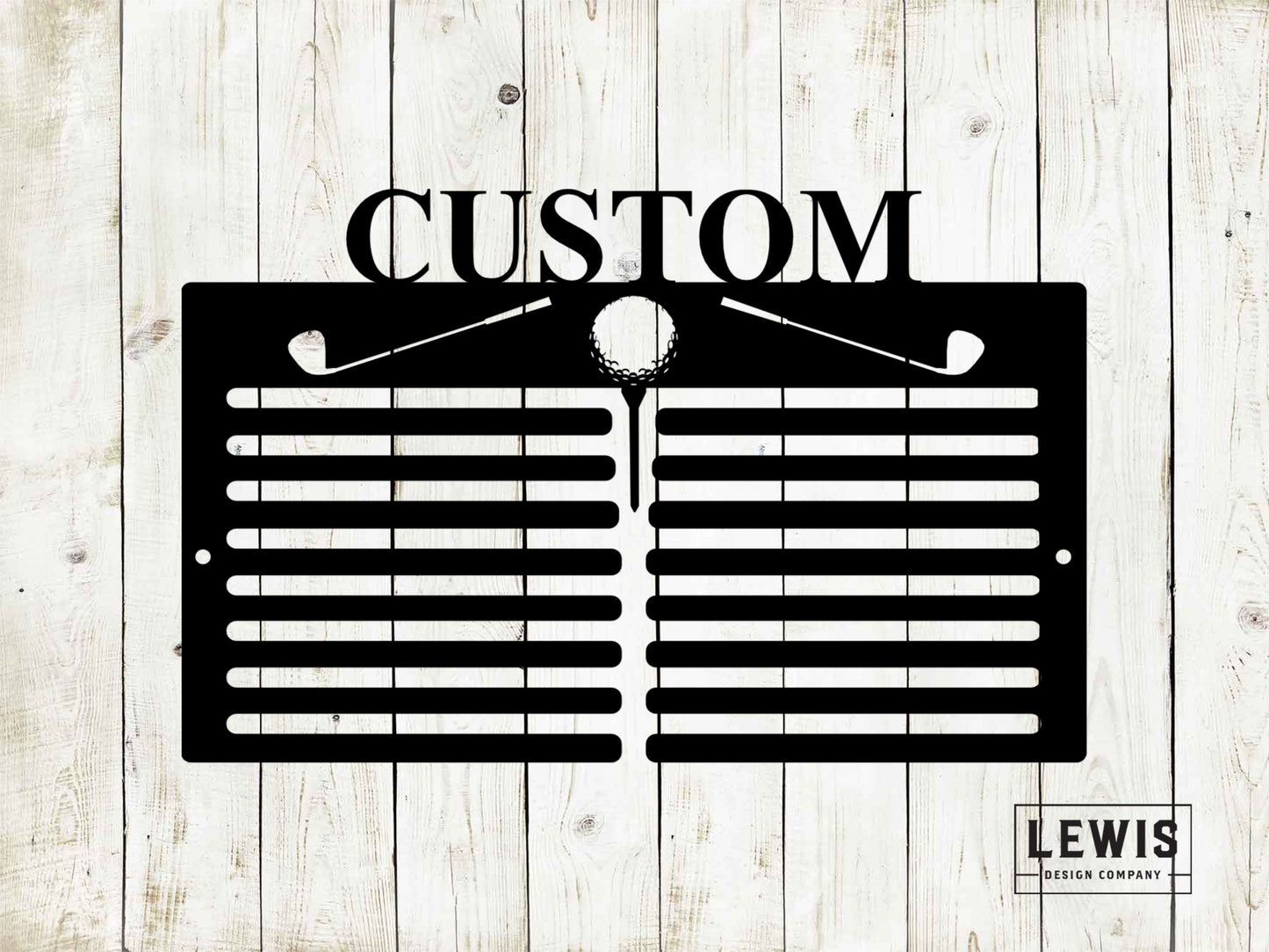 Golf Scorecard Display With Clubs Custom Name Metal Sign - Scorecard/Medal Display, Golf Club Decor, Golfer Gift, Scorecard, Leaderboard