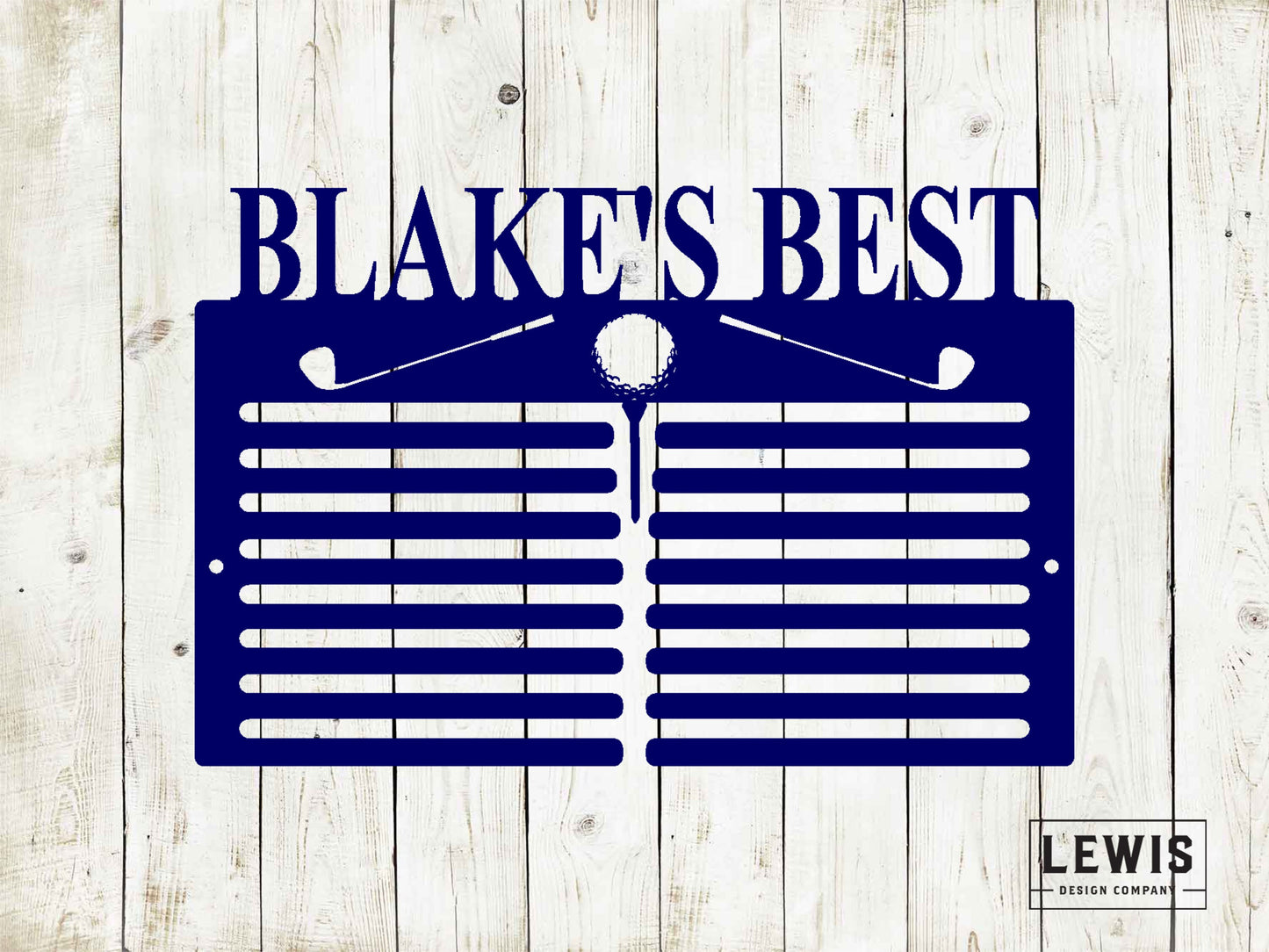 Golf Scorecard Display With Clubs Custom Name Metal Sign - Scorecard/Medal Display, Golf Club Decor, Golfer Gift, Scorecard, Leaderboard
