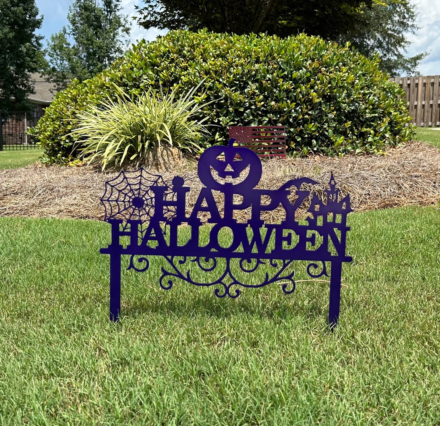 Happy Halloween Metal Yard Stake, Halloween Decor, Fall Decor, Halloween Sign, Metal Art