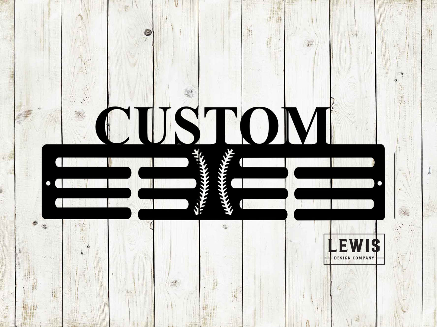 Baseball/Softball Custom Name Medal Hanger - Medal Display, Sports Medals, Kids Room Sports Decor, Baseball, Softball, Athletic Awards