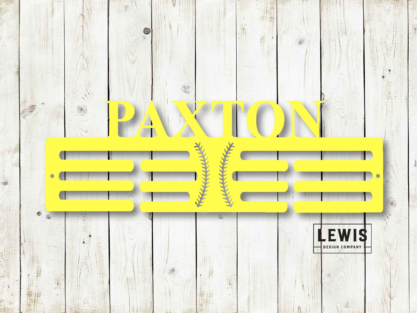 Baseball/Softball Custom Name Medal Hanger - Medal Display, Sports Medals, Kids Room Sports Decor, Baseball, Softball, Athletic Awards