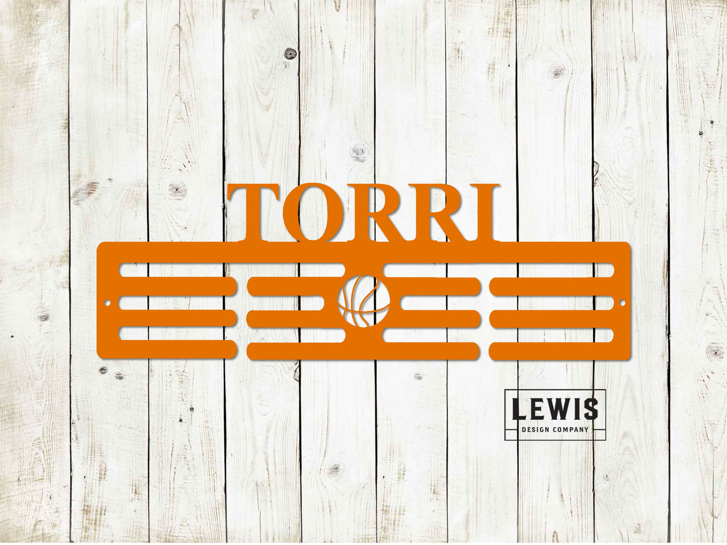 Basketball Custom Name Medal Hanger - Medal Display, Sports Medals, Kids Room Sports Decor, Basketball Player Gift, Athletic Awards