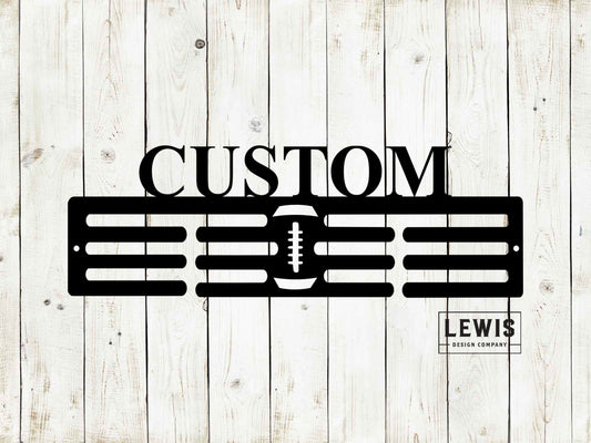 Football Custom Name Medal Hanger