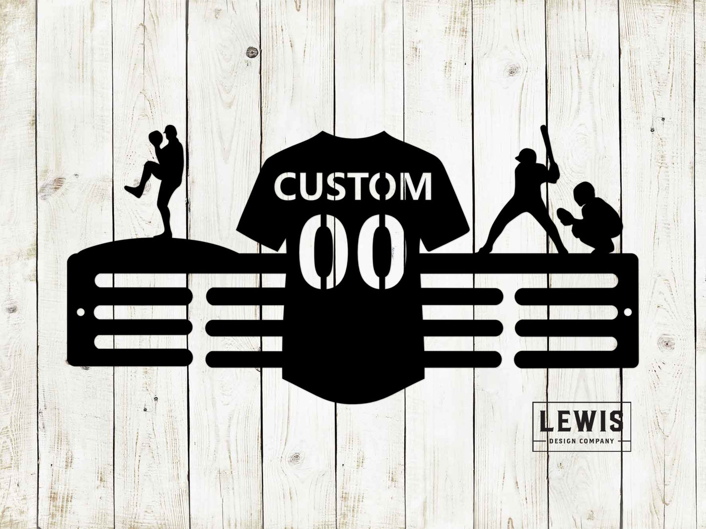 Baseball Jersey Custom Name Medal Hanger - Medal Display, Sports Medals, Kids Room Sports Decor, Baseball, Athletic Awards